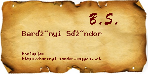 Barényi Sándor névjegykártya